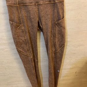 Lululemon Fast and Free Tight ll Ice Dye brown